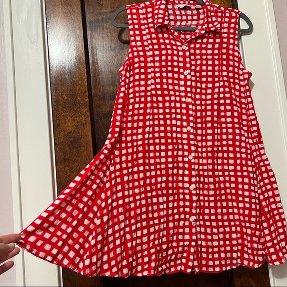 Anthropologie Red/white gingham tunic Medium - Picture 2 of 6